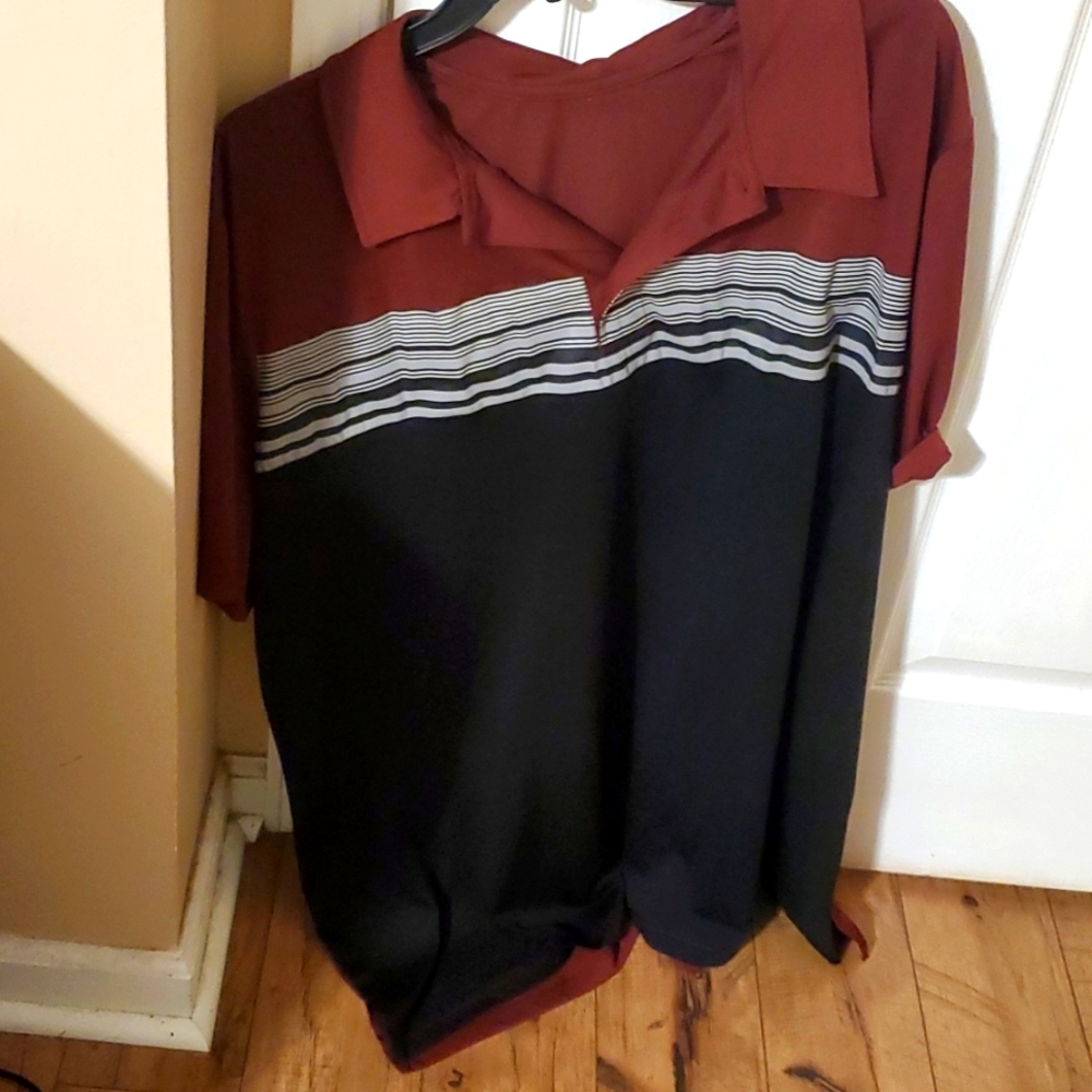 Men's 3X Maroon and Black Polo